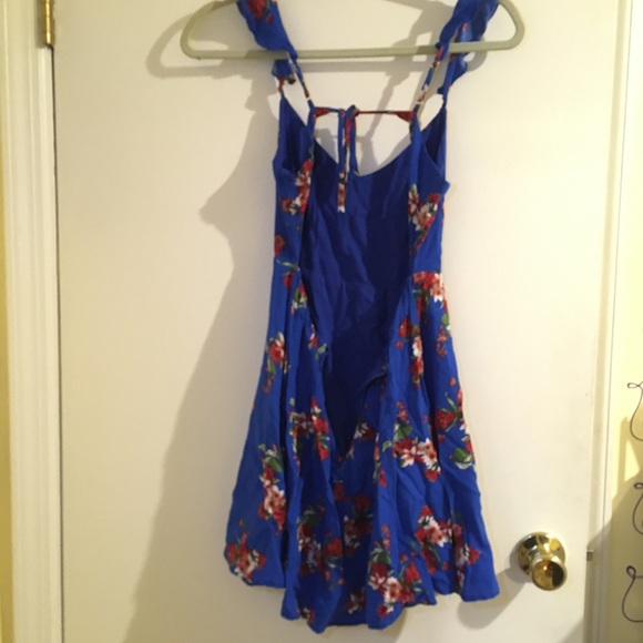 Lulu’s Royal Blue Floral Print Mini Dress Skater - Picture 6 of 8